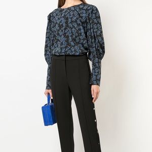 Veronica Beard puff sleeve button back shirt